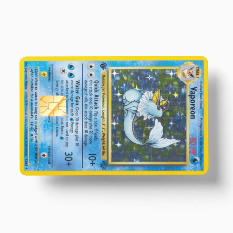 Pokemon Card Vaporeon (Holographic) - Card Emblems Pokemon Card Vaporeon (Holographic) - Card Emblems