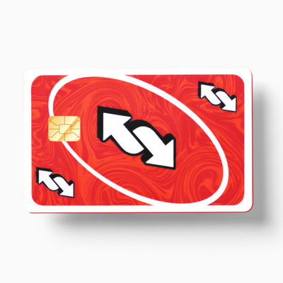Red Uno Reverse Graphic Uno Reverse Card Red (Holographic) - Card Emblems