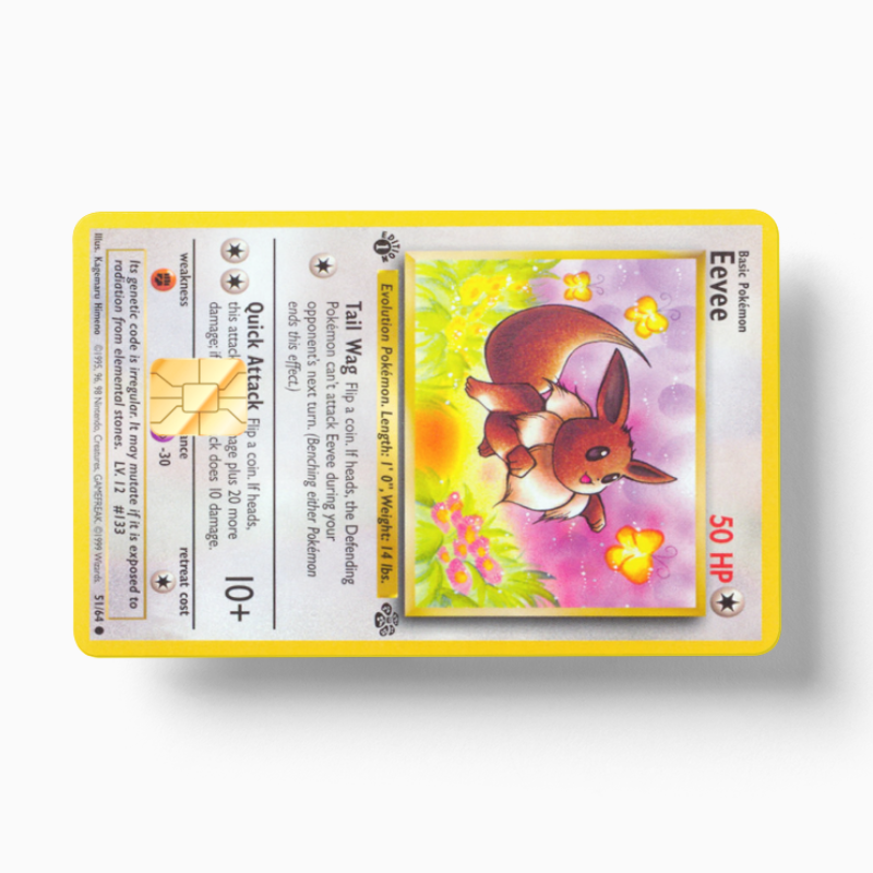 Pokemon Card Eevee (Holographic) - Card Emblems Pokemon Card Eevee (Holographic) - Card Emblems