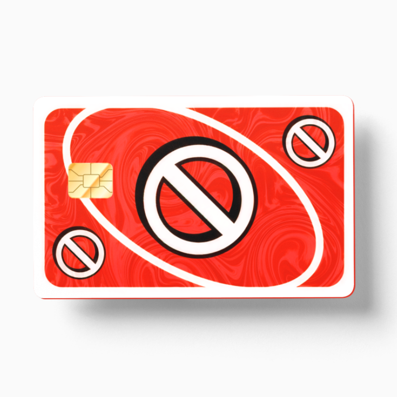 uno yugioh card Uno Skip Card Red (Holographic)