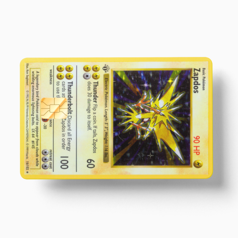 Pokemon Card Zapdos (Holographic) - Card Emblems Pokemon Card Zapdos (Holographic) - Card Emblems