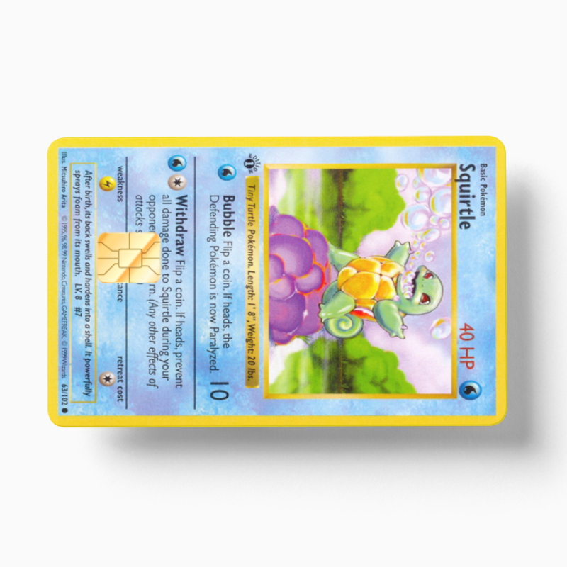Pokemon Card Squirtle (Holographic) - Card Emblems Pokemon Card Squirtle (Holographic) - Card Emblems