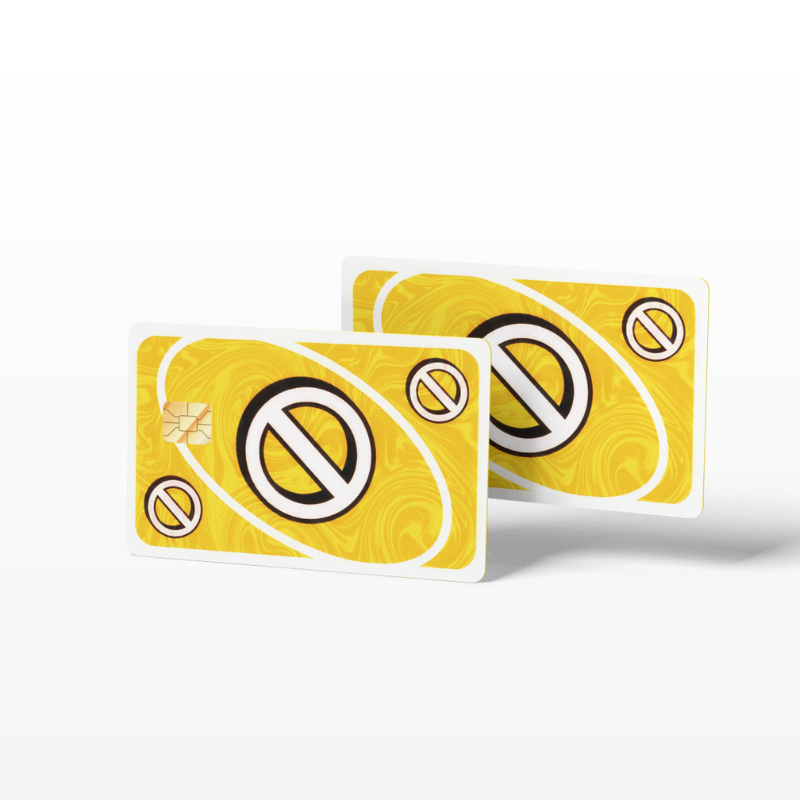 Uno Skip Card Yellow (Holographic) - Card Emblems Uno Skip Card Yellow (Holographic) - Card Emblems